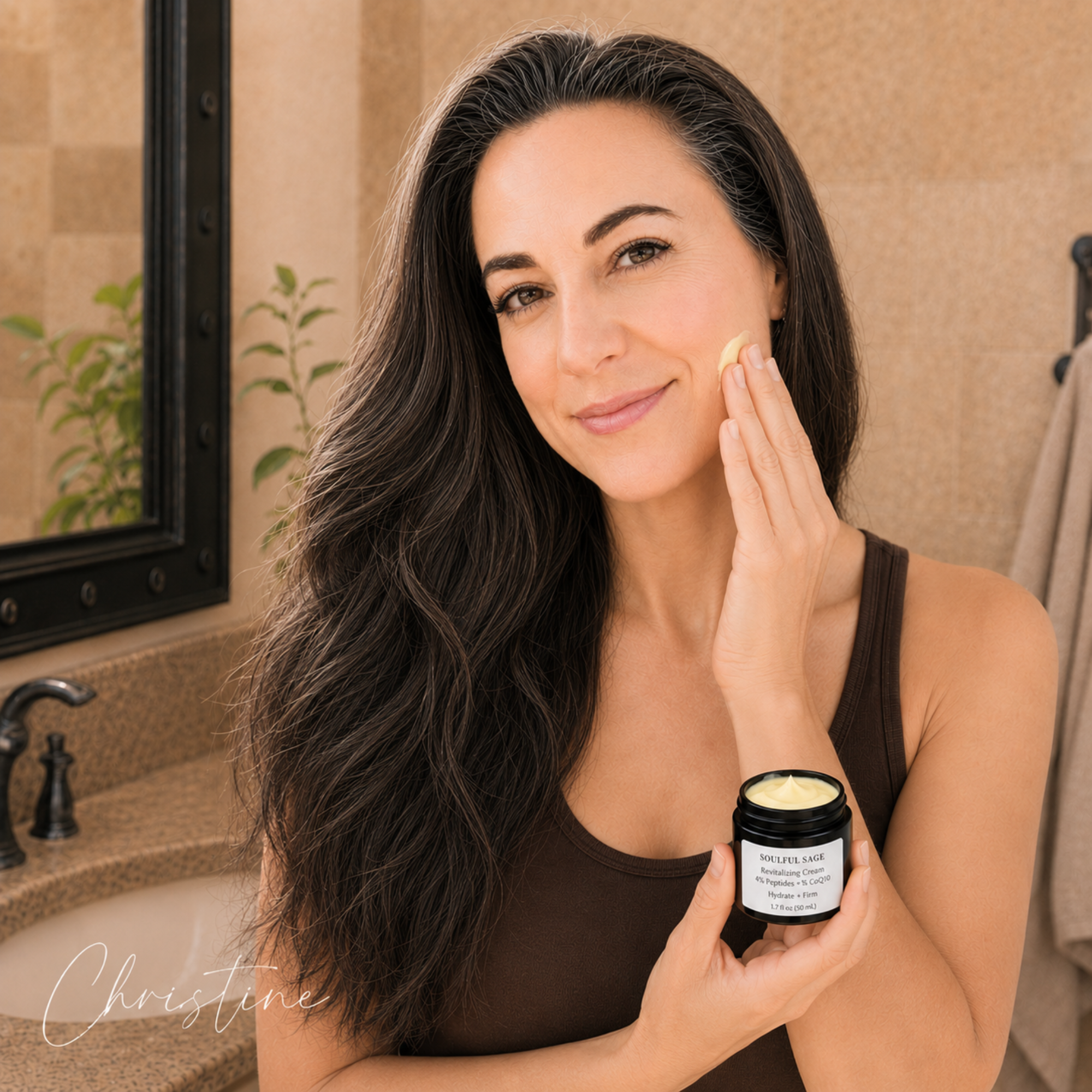 Soulful Sage Revitalizing Face Cream used in a daily skincare routine