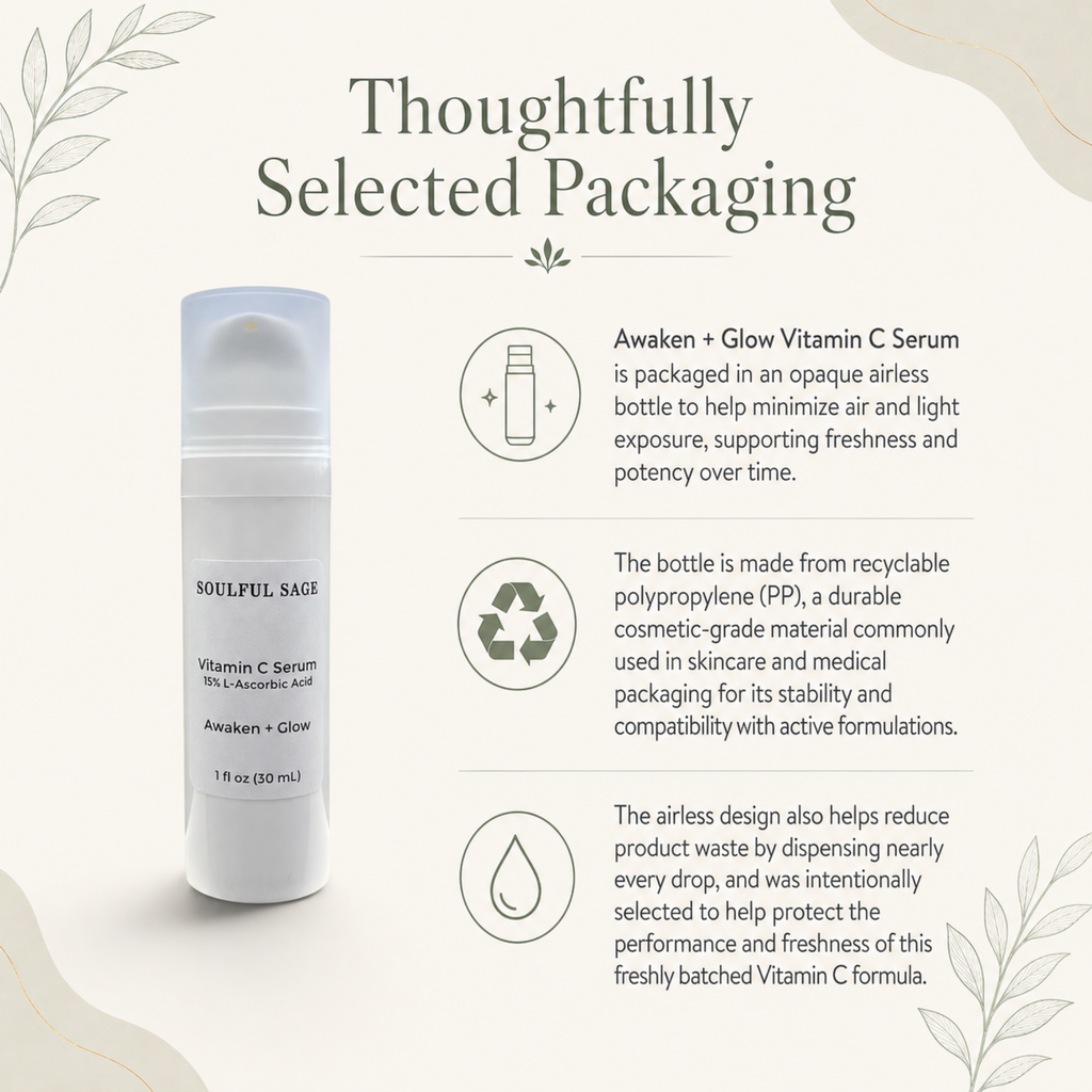 Soulful Sage Vitamin C Serum in protective airless packaging