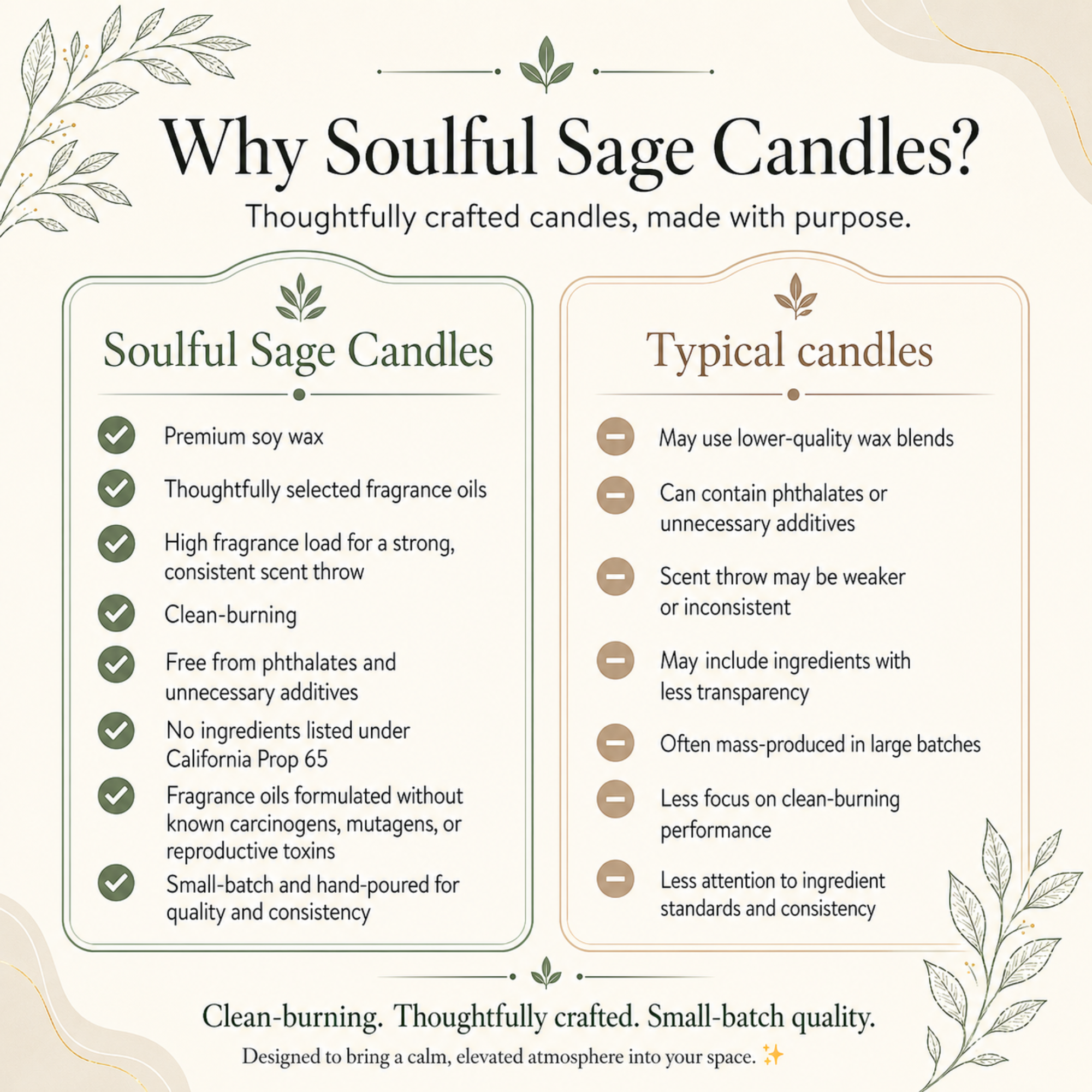 Why choose Soulful Sage hand-poured soy candles